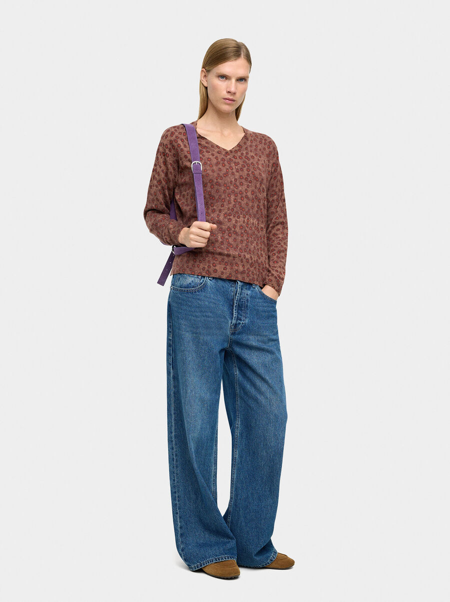 Patterned knit sweater