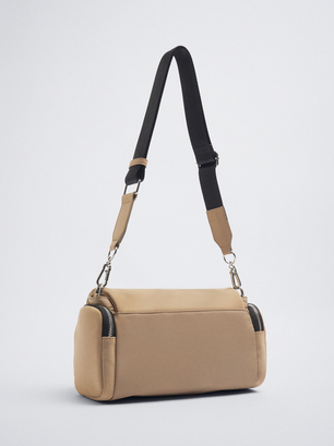 Nylon Crossbody Bag, Camel, hi-res