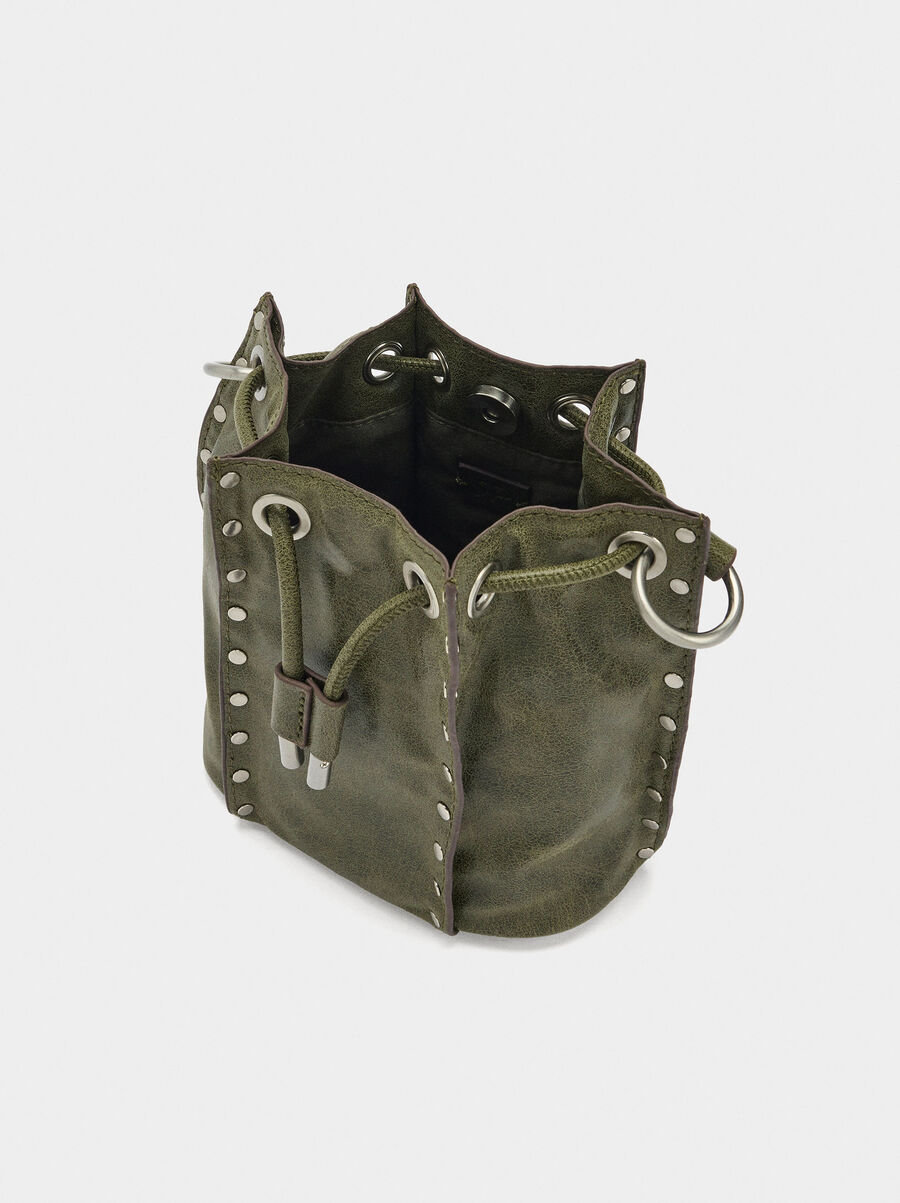 Bucket bag with studs