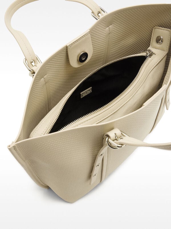 Perforated tote bag with removable pouch