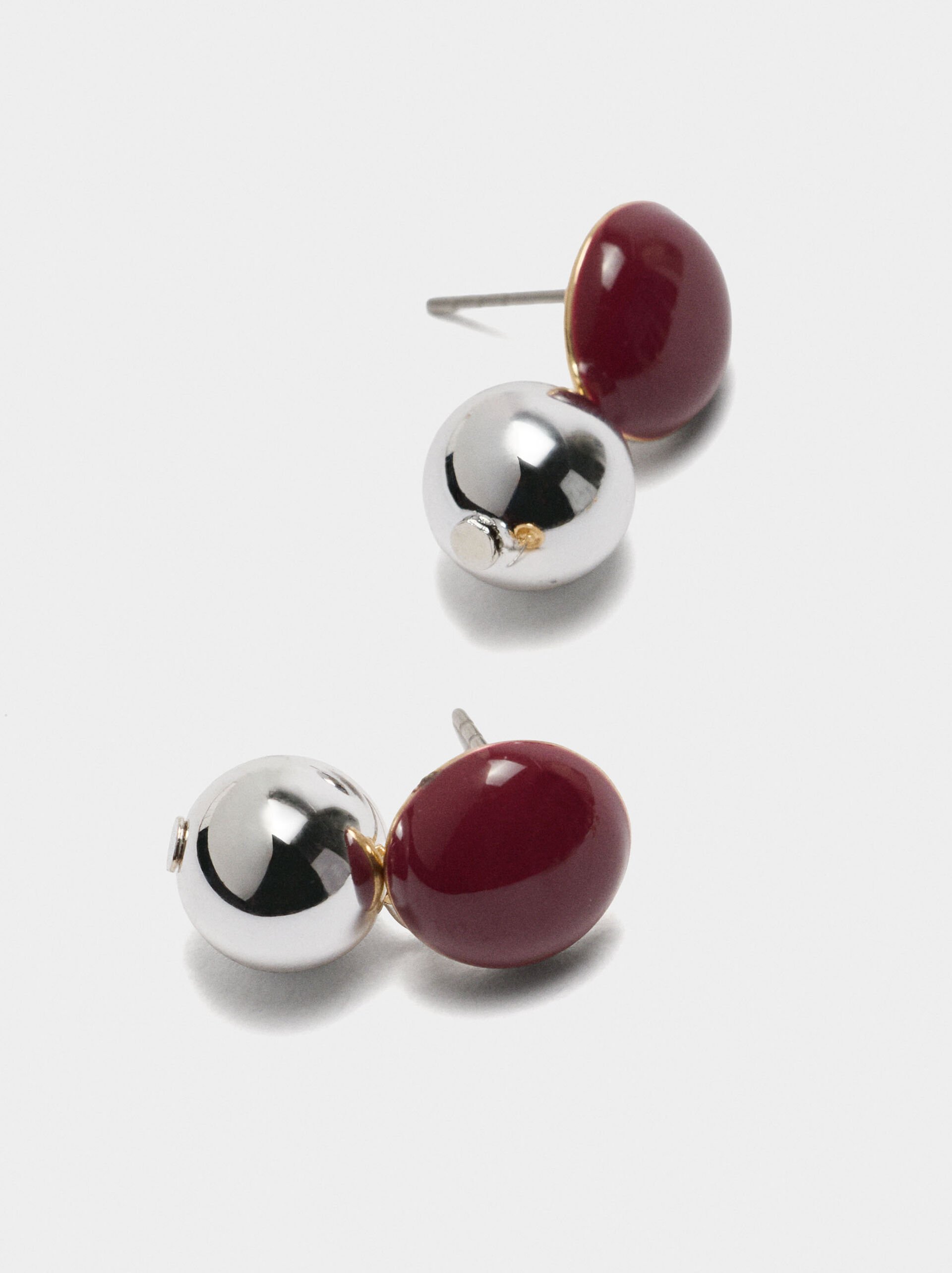 Enameled earrings with spheres image number 1.0