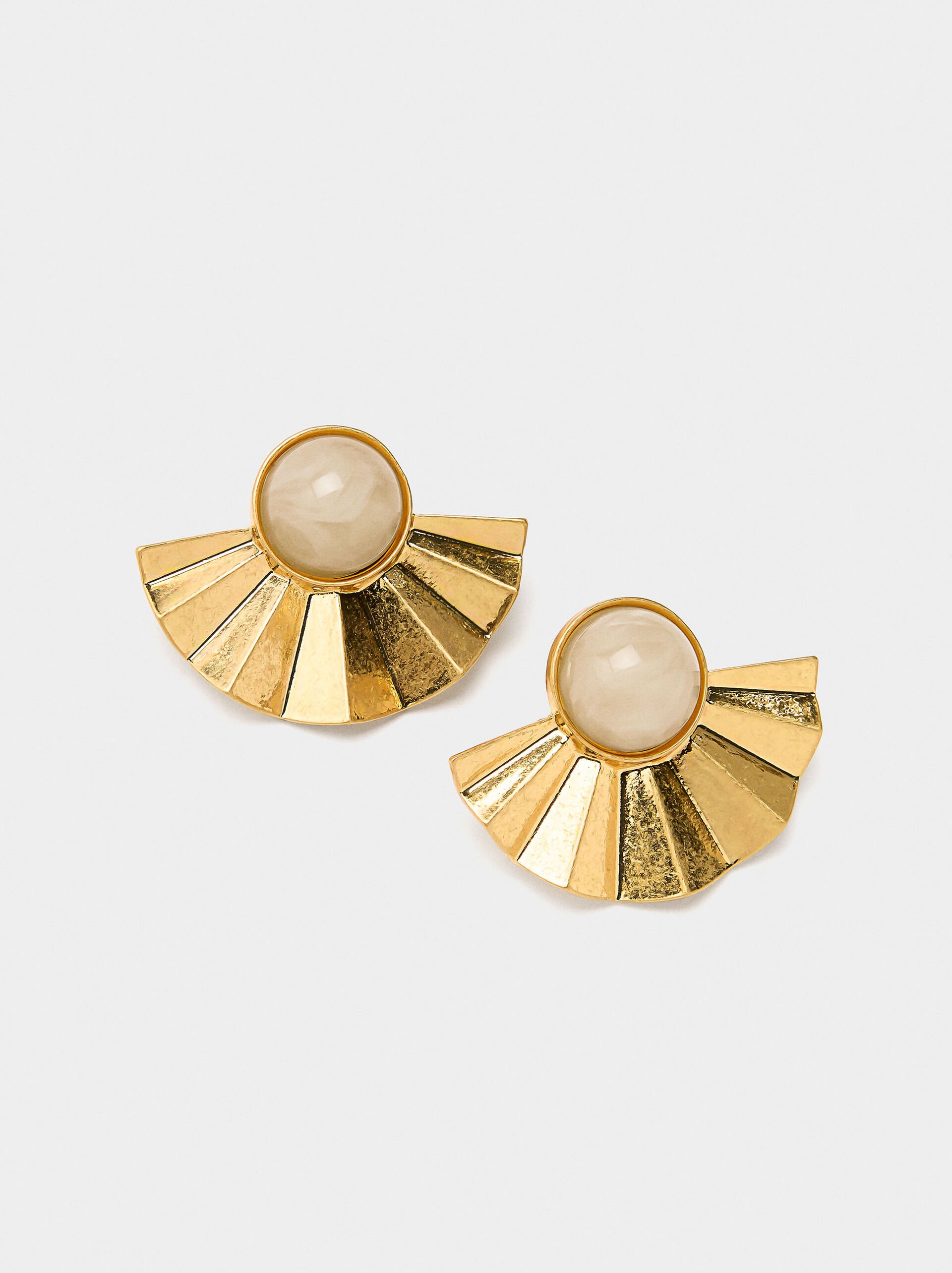 Earrings fan with resin detail image number 1.0