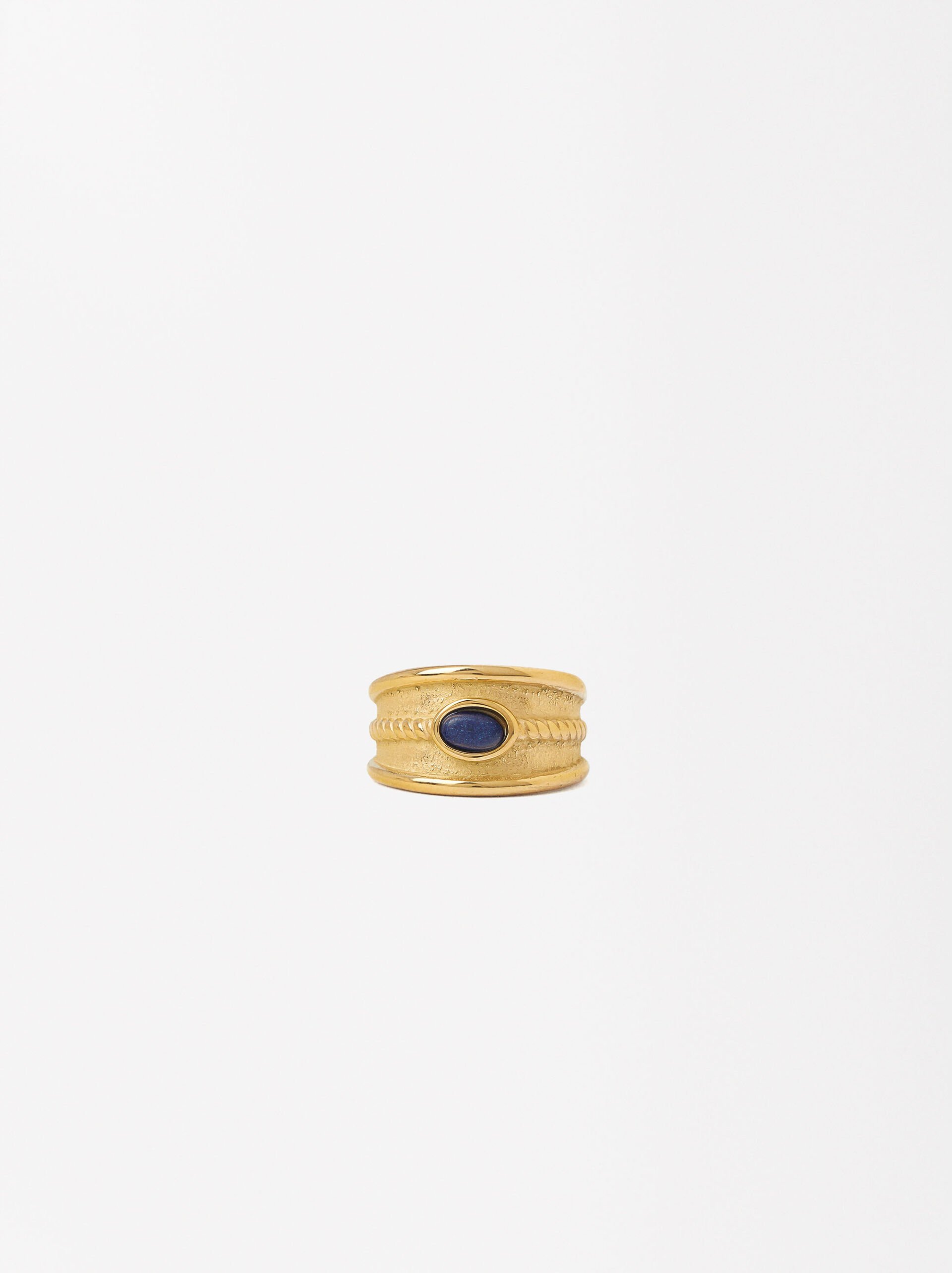 Golden Stone Ring - Stainless Steel image number 1.0