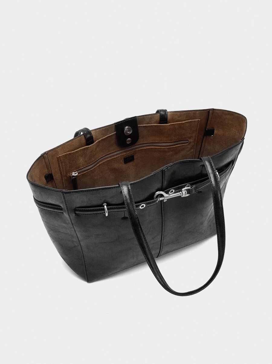 Bolso shopper cinturón con mosquetón