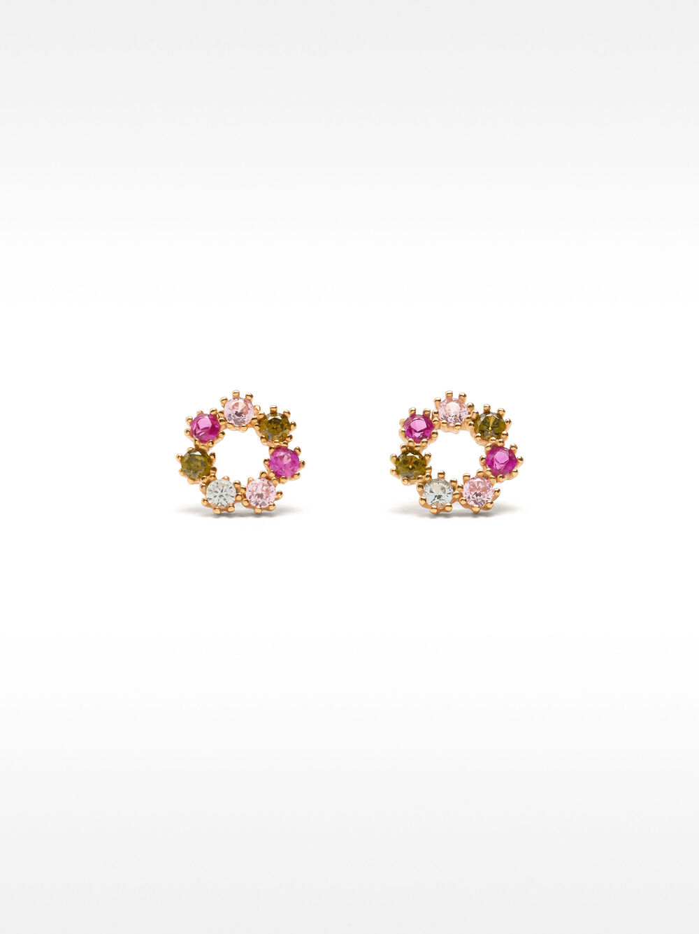 Multicolour earrings with zirconia - 925 sterling silver