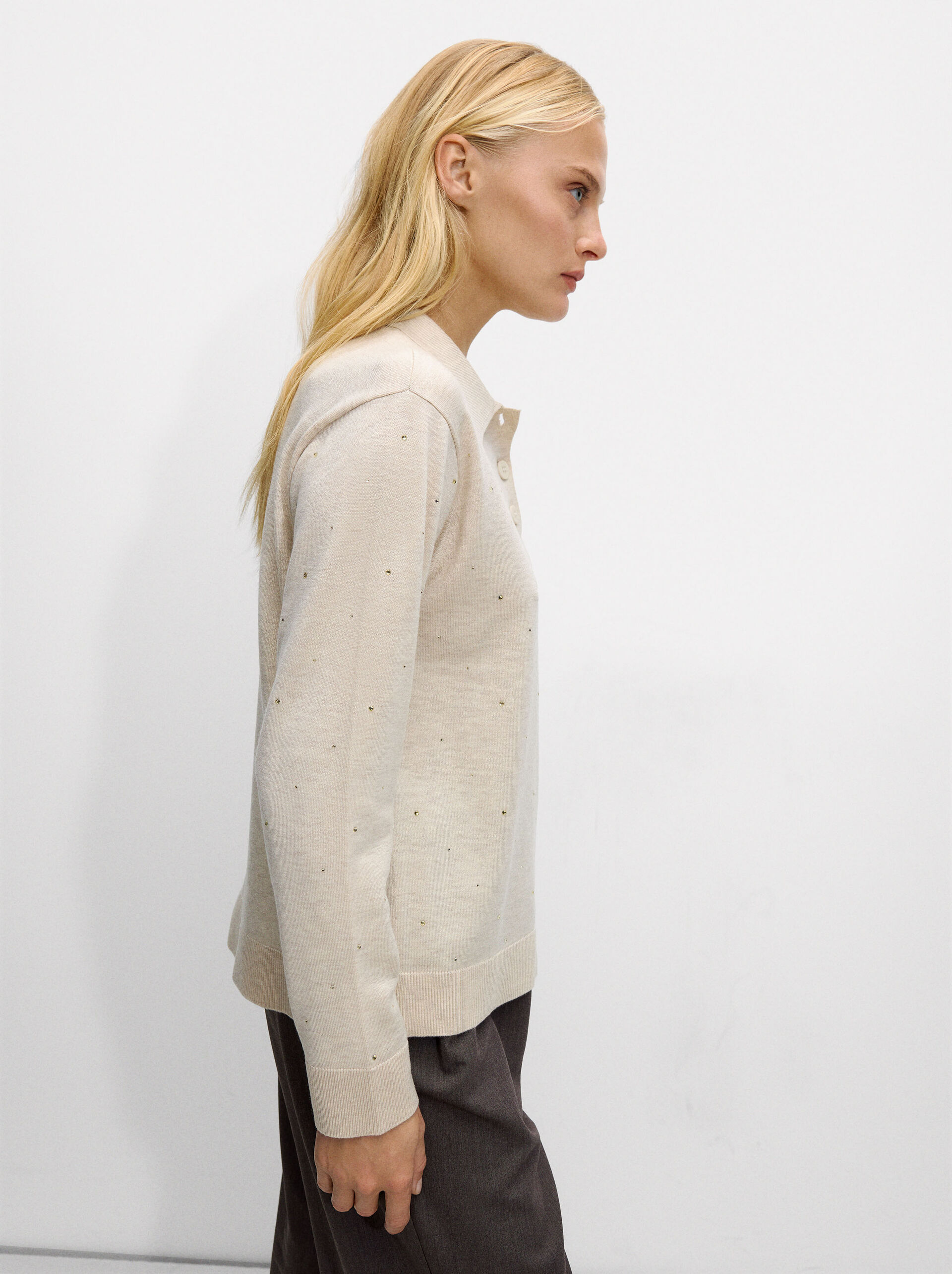 Camisola de malha com strass image number 2.0
