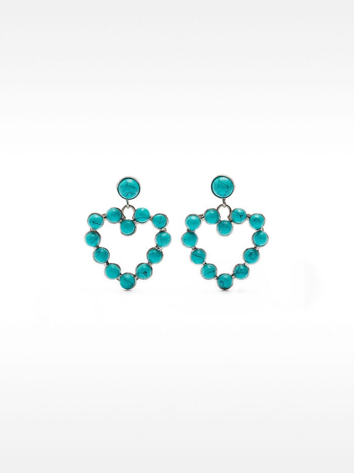 Pendientes de corazón con piedras