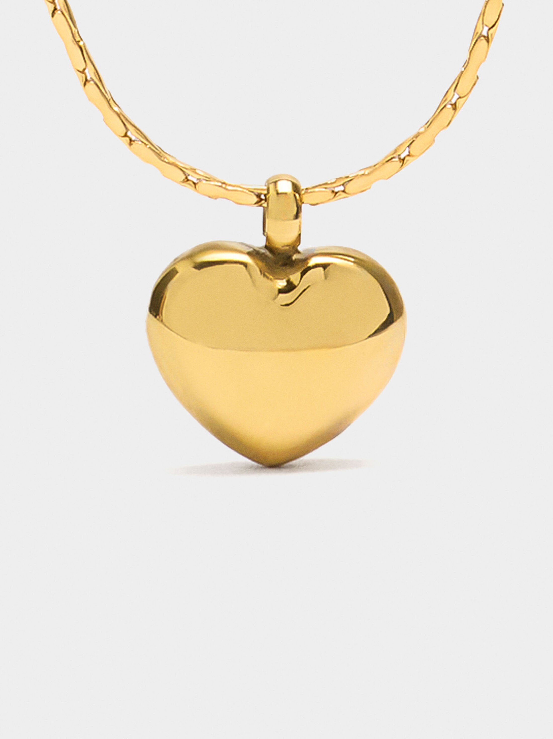 Necklace and heart earrings set - stainless steel image number 7.0