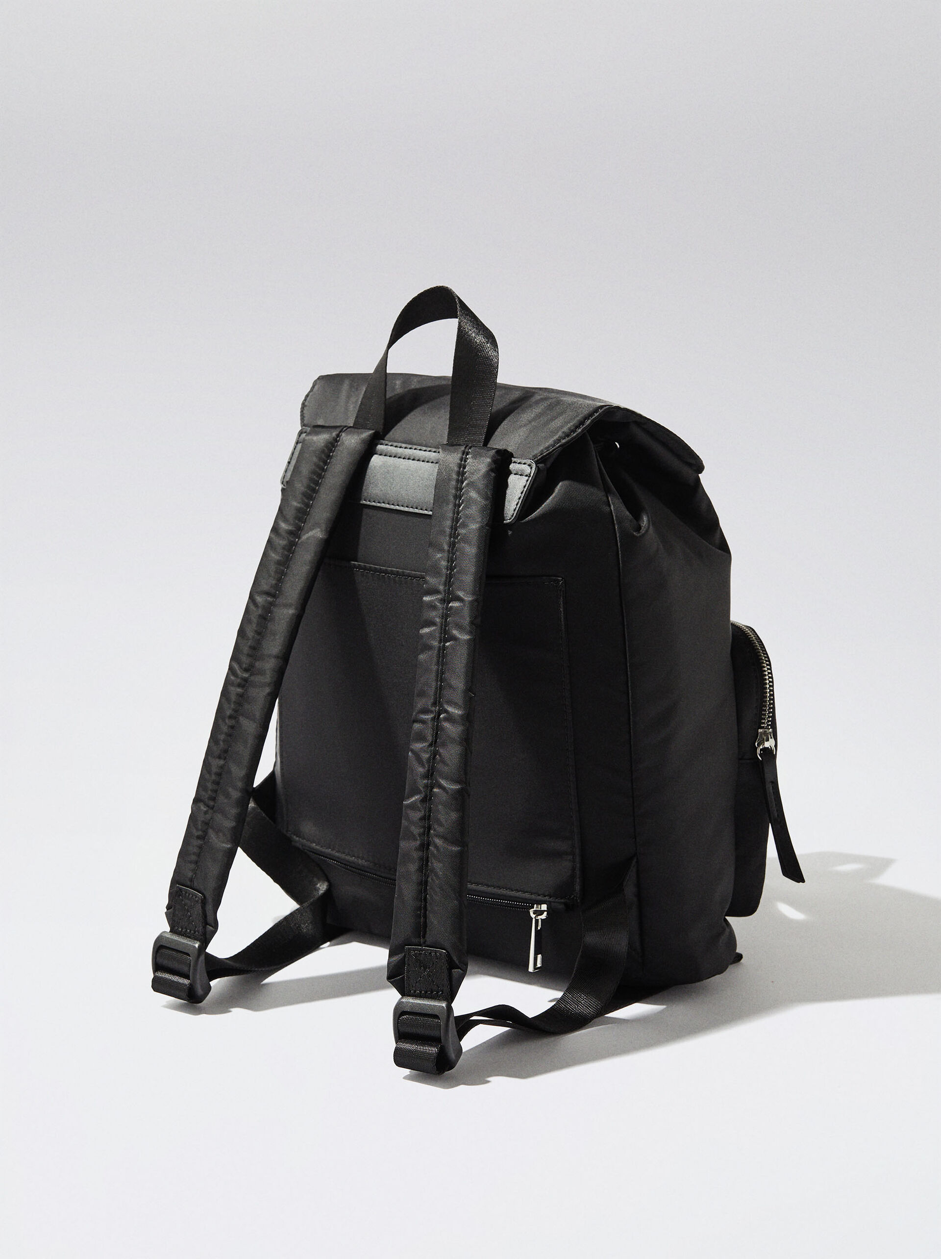 Nylon Backpack With Outside Pockets image number 2.0