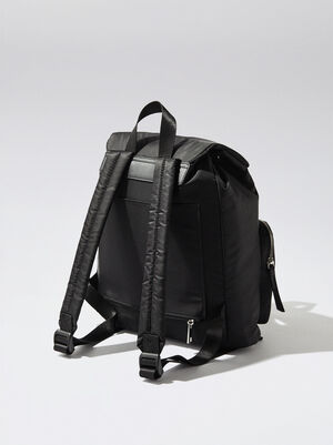 Nylon Backpack With Outside Pockets image number 2.0