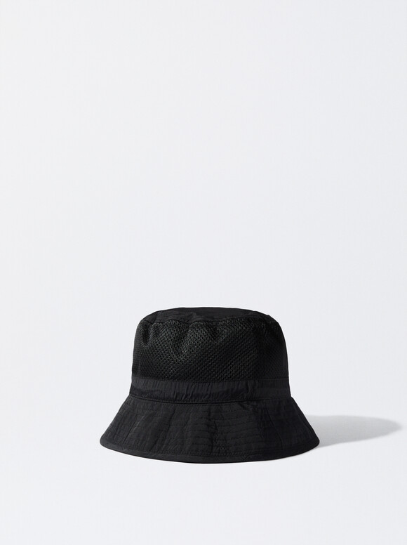 Recycled Nylon Bucket Hat, Black, hi-res