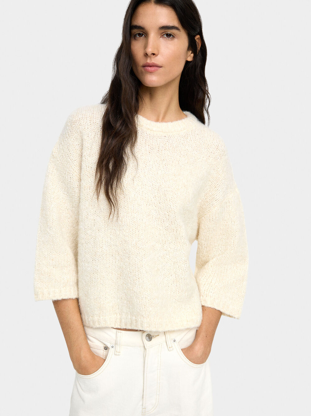 Plain knit sweater