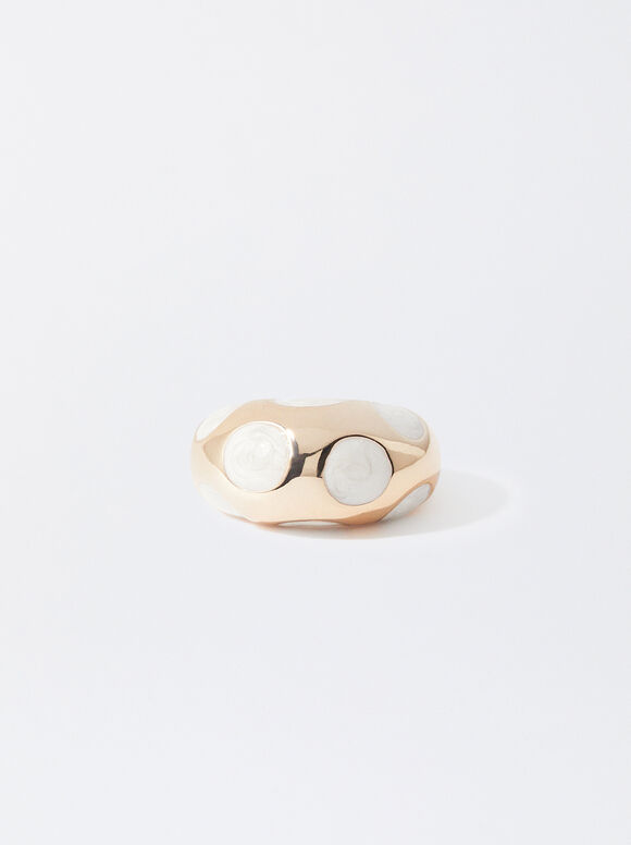 Gold-Toned Ring, Beige, hi-res