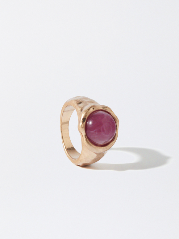 Ring With Stone, Pink, hi-res
