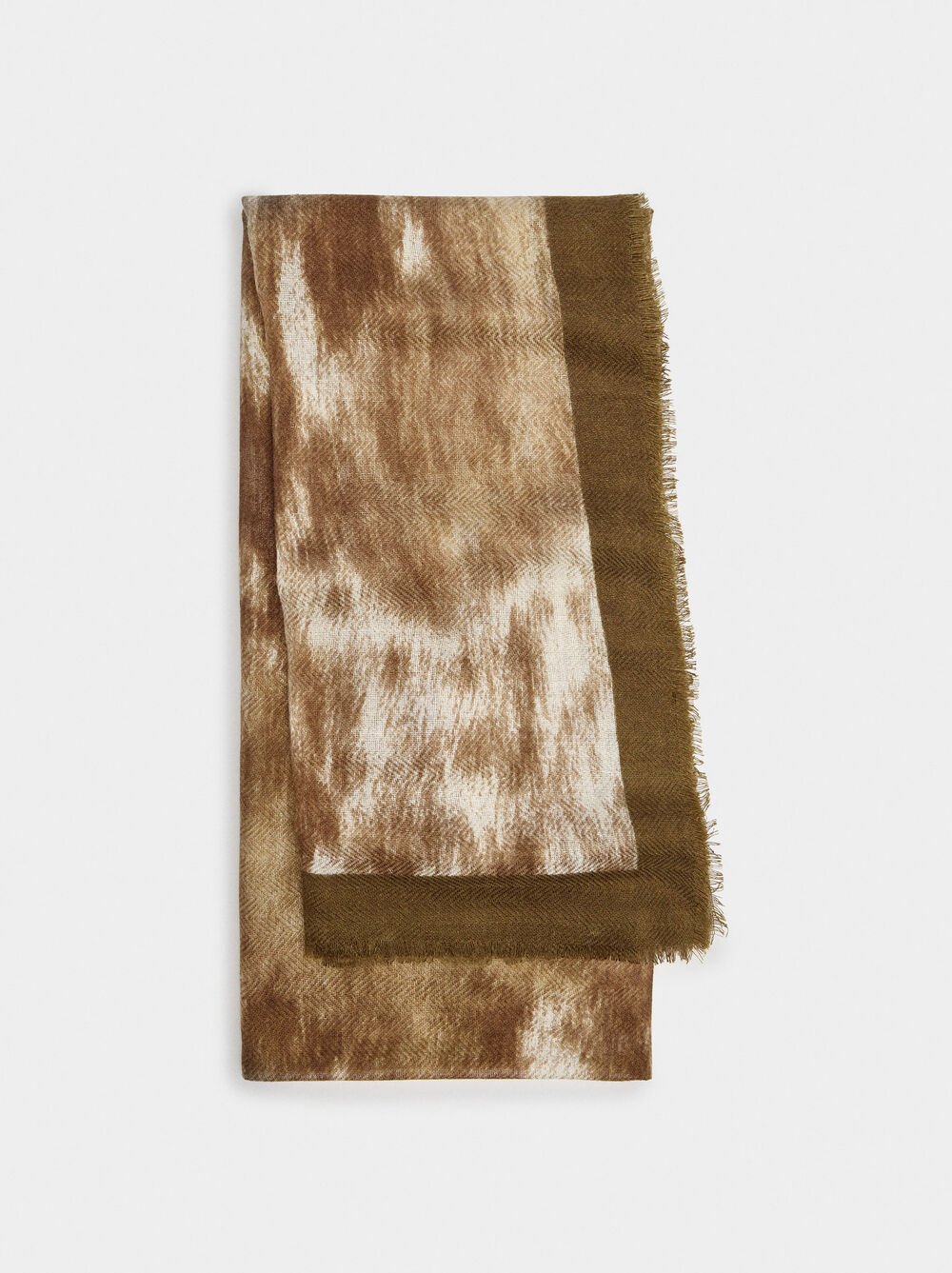 Printed scarf with wool