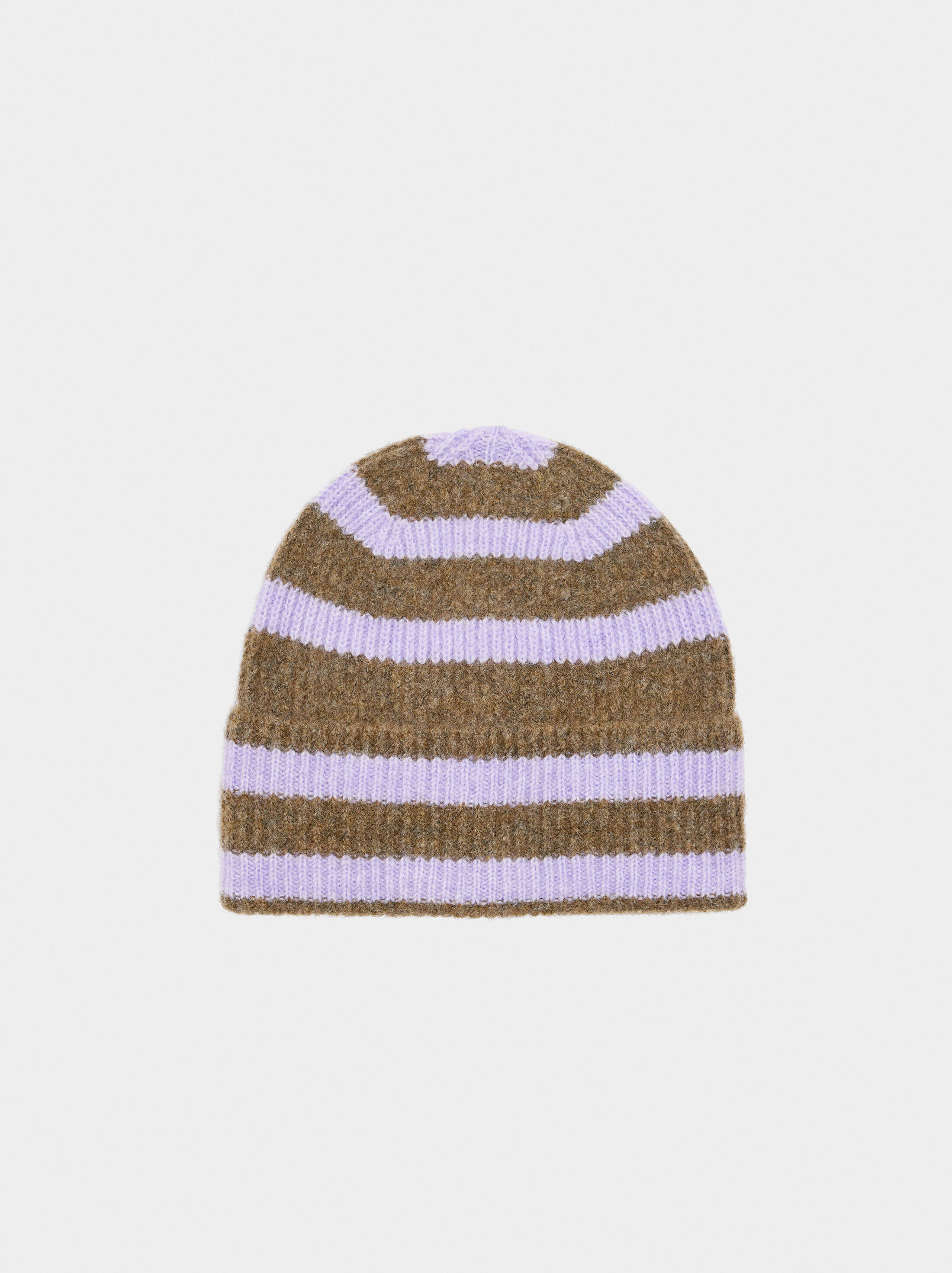 Hat with stripes and cuff image number 0.0
