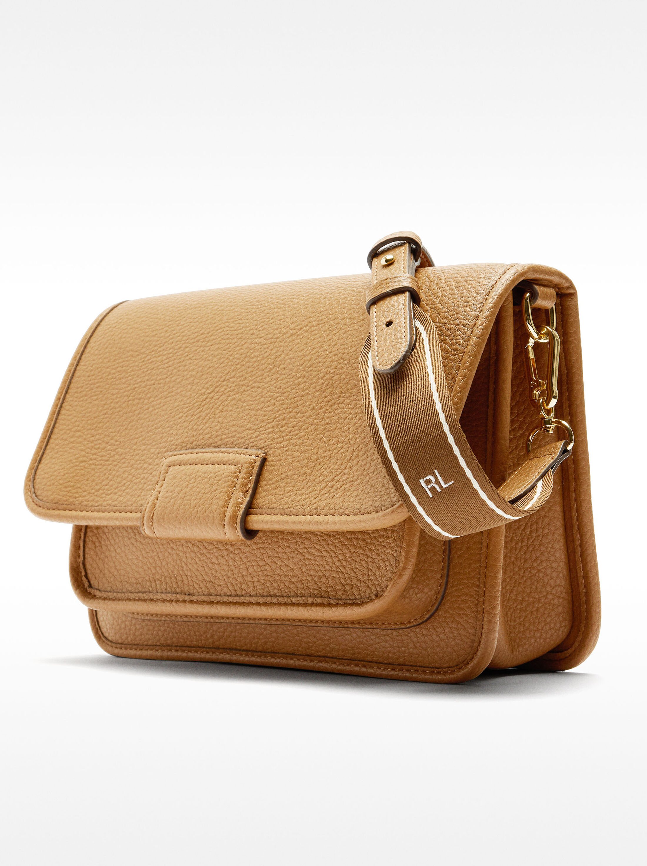Crossbody bag with texture and flap closure image number 4.0