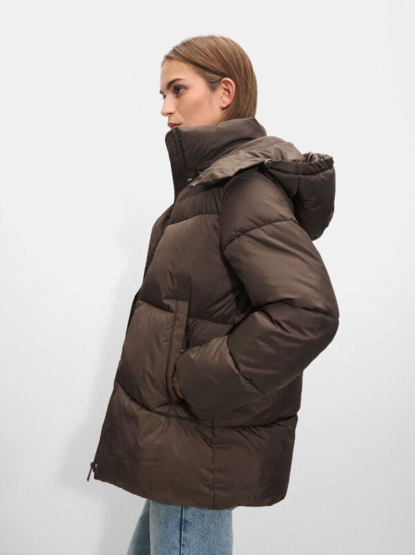 Quilted coat with hood