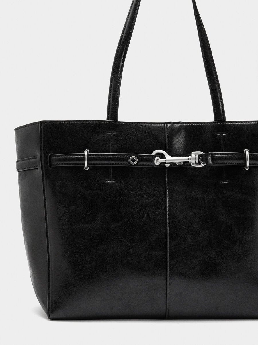 Bolso shopper cinturón con mosquetón