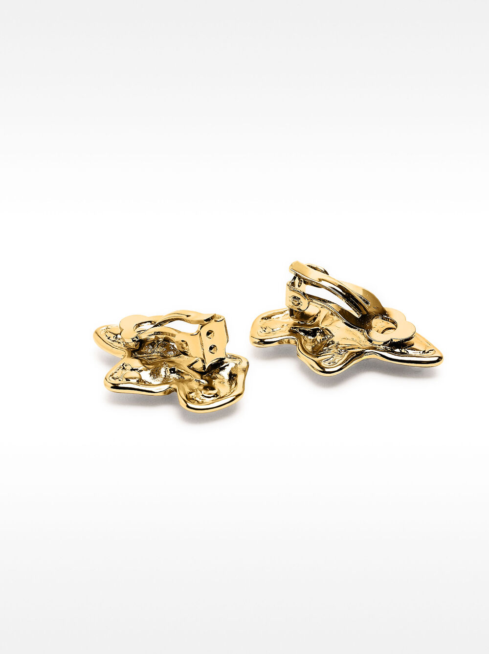 Half-flower earrings with pearls