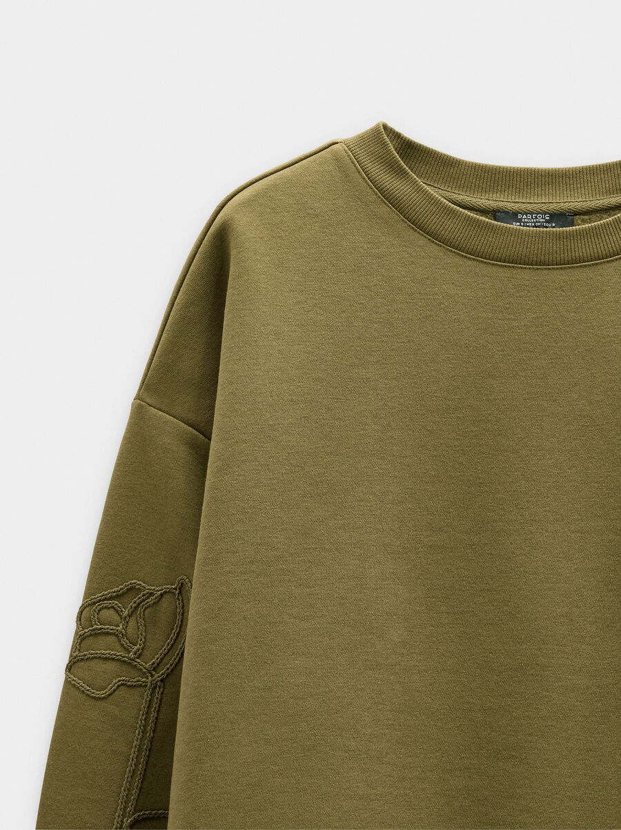 Cotton sweatshirt with flower