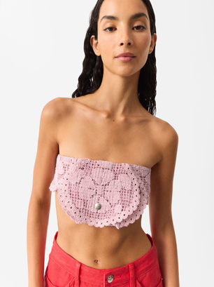 Exclusivo Online - Bolso Riñonera Crochet, Rosa, hi-res
