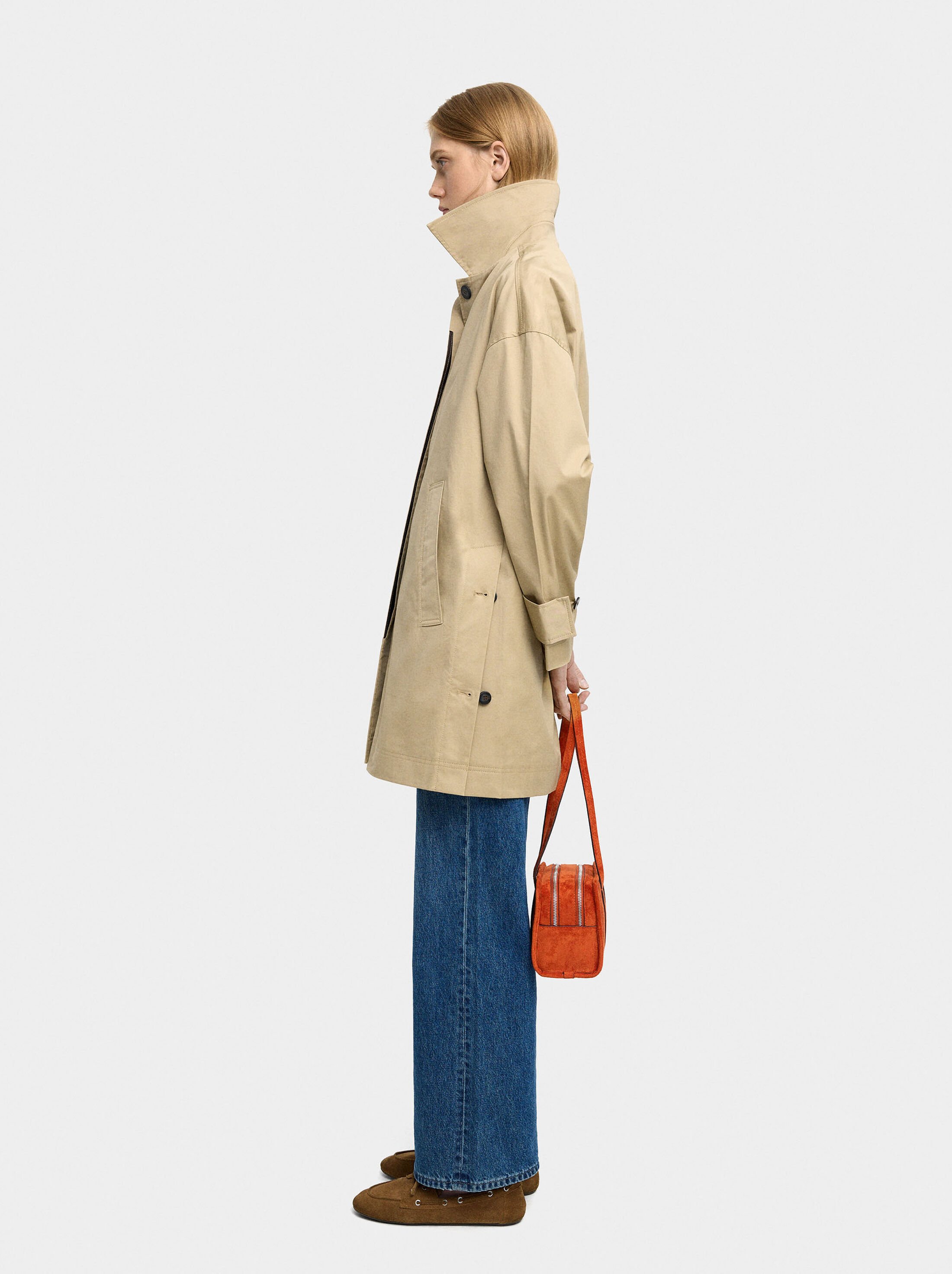 Trench midi de cotó amb butxaques image number 1.0
