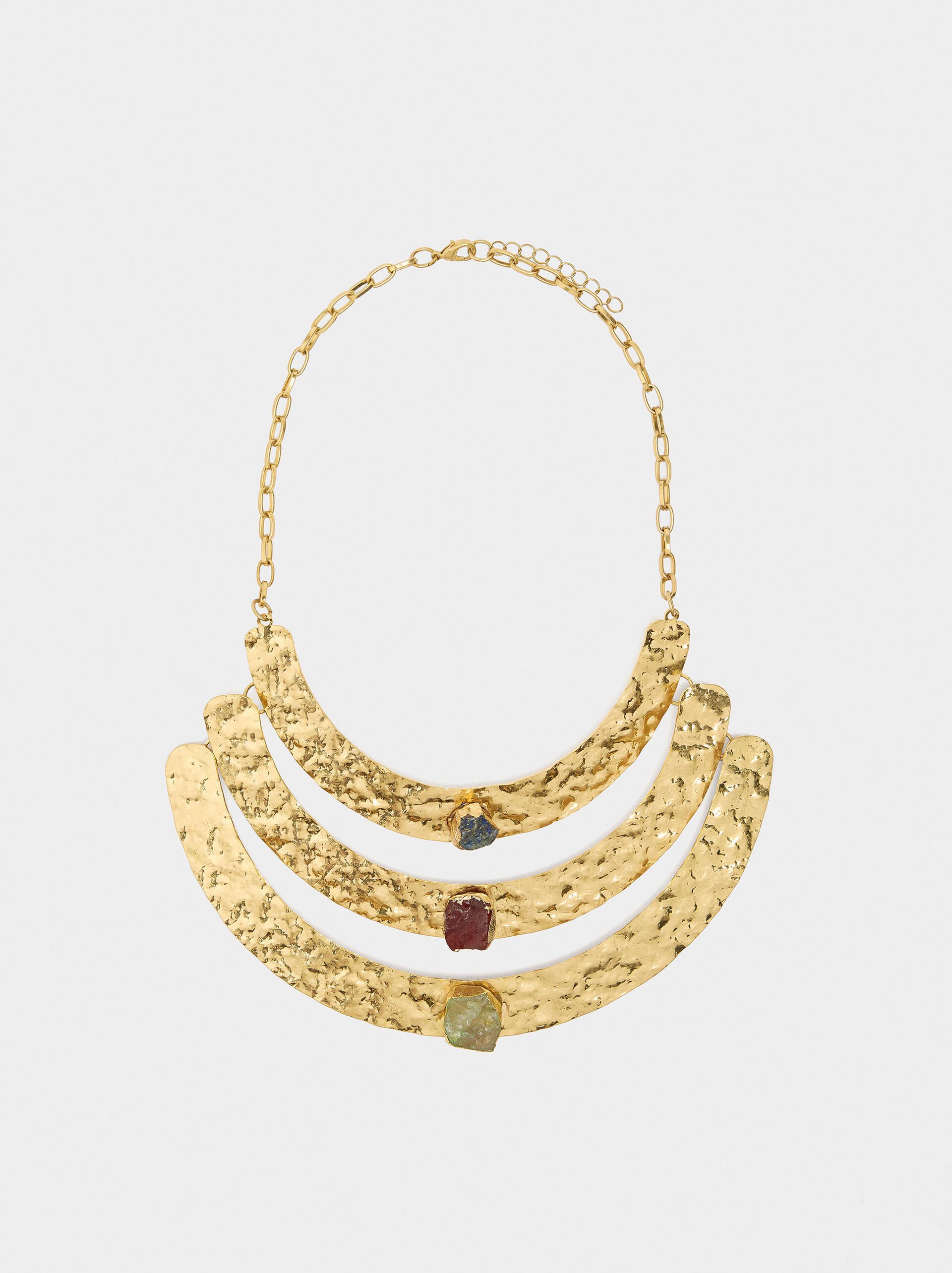 Triple necklace with arches and stones image number 2.0