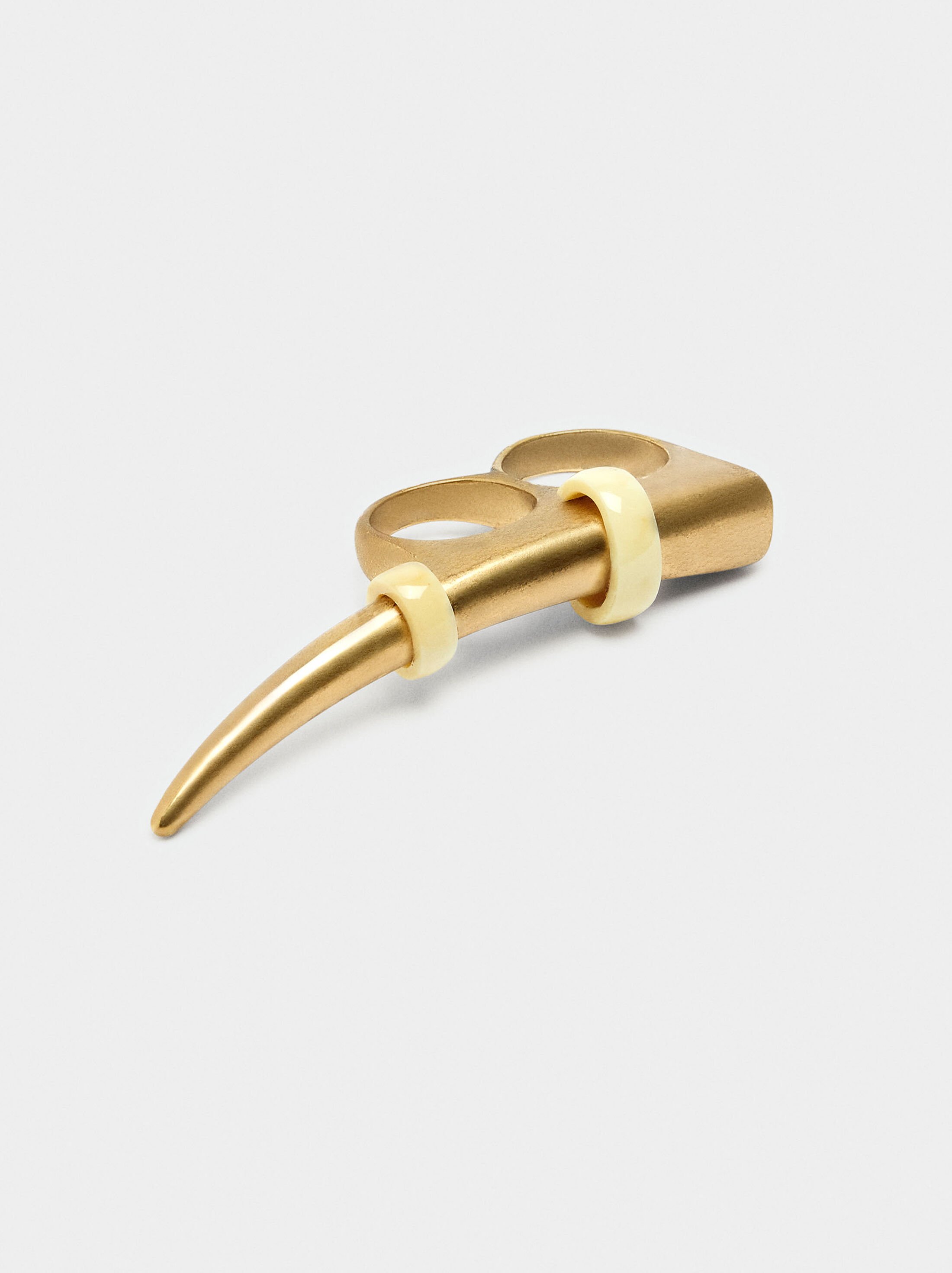 Elongated ring with resin detail image number 3.0