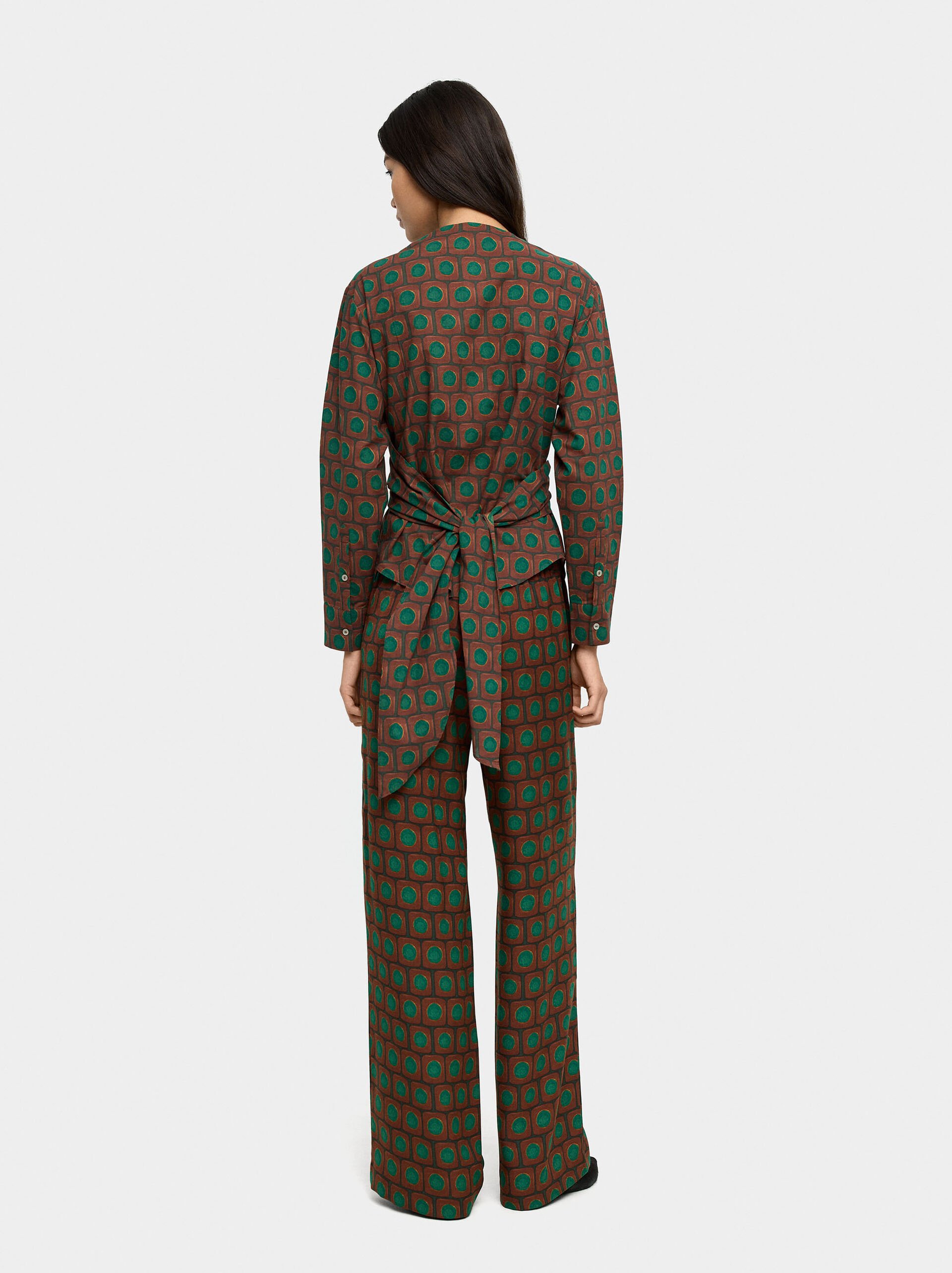 Printed trousers with 100% cotton image number 3.0