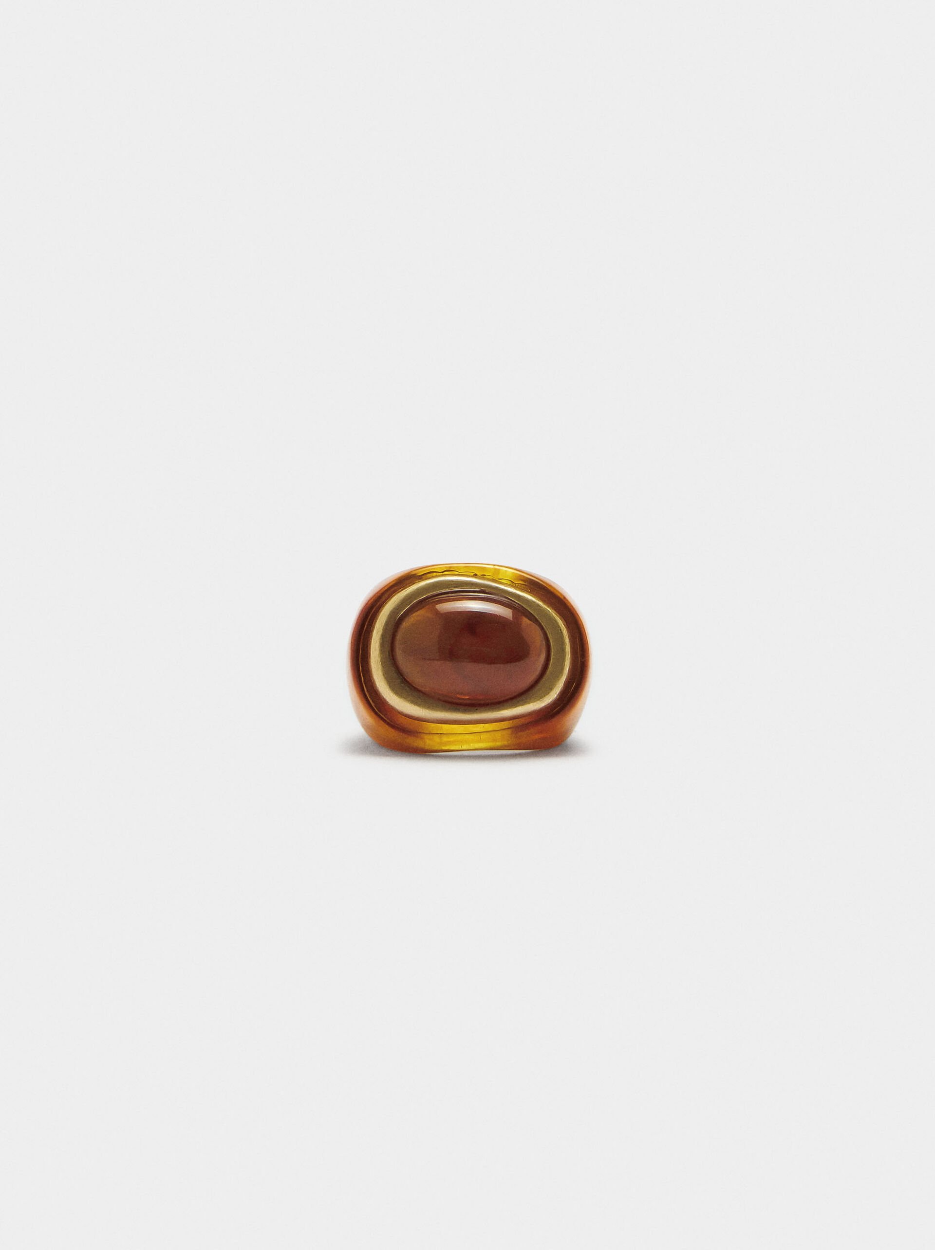 Oval ring with stone effect image number 0.0