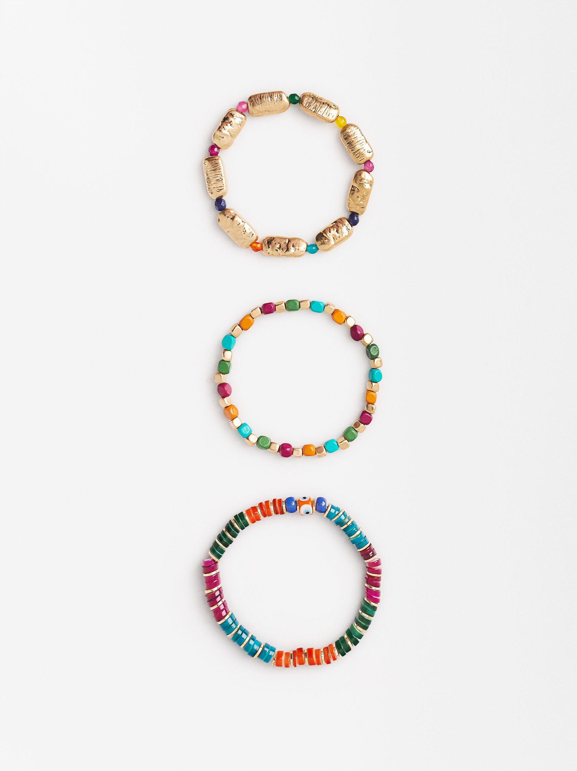 Set Of Elastic Bracelets With Stone image number 2.0