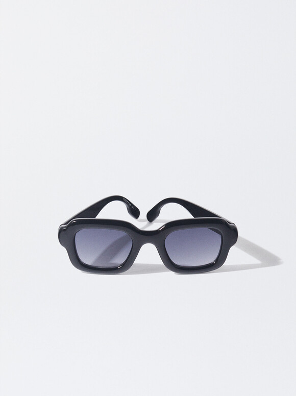 Square Sunglasses, Black, hi-res