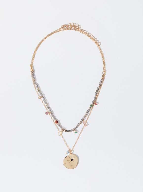 Set Of Necklaces With Gemstones, Multicolor, hi-res