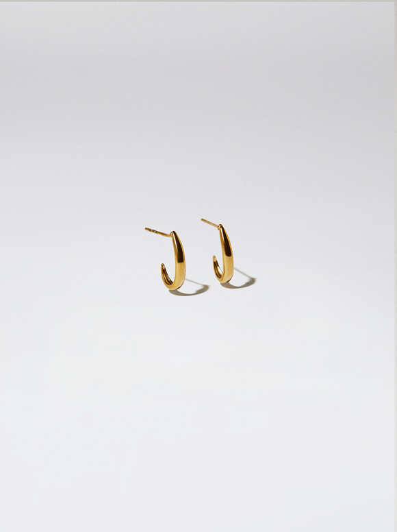 Golden Stainless Steel Earrings, Golden, hi-res