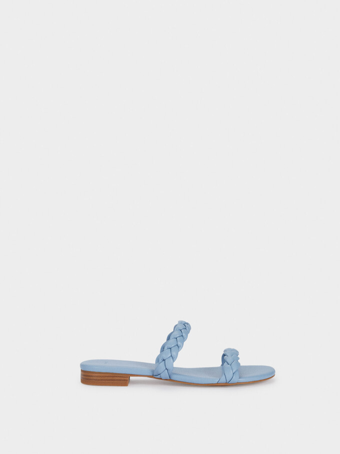 Flat Sandals With Braided Straps, , hi-res