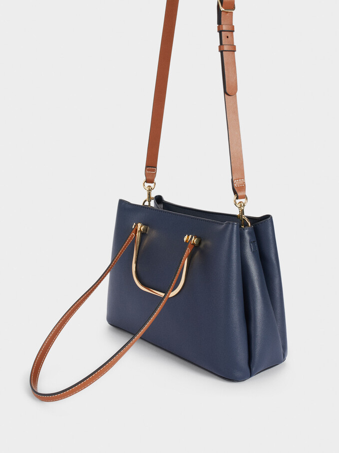 Shopper Bag With Multi-Way Handles, Navy, hi-res