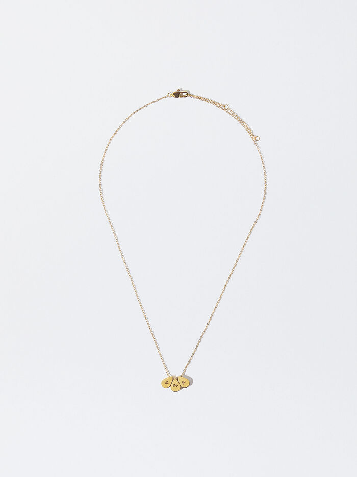 Online Exclusive - Gold Stainless Steel Necklace With Personalizedpendant