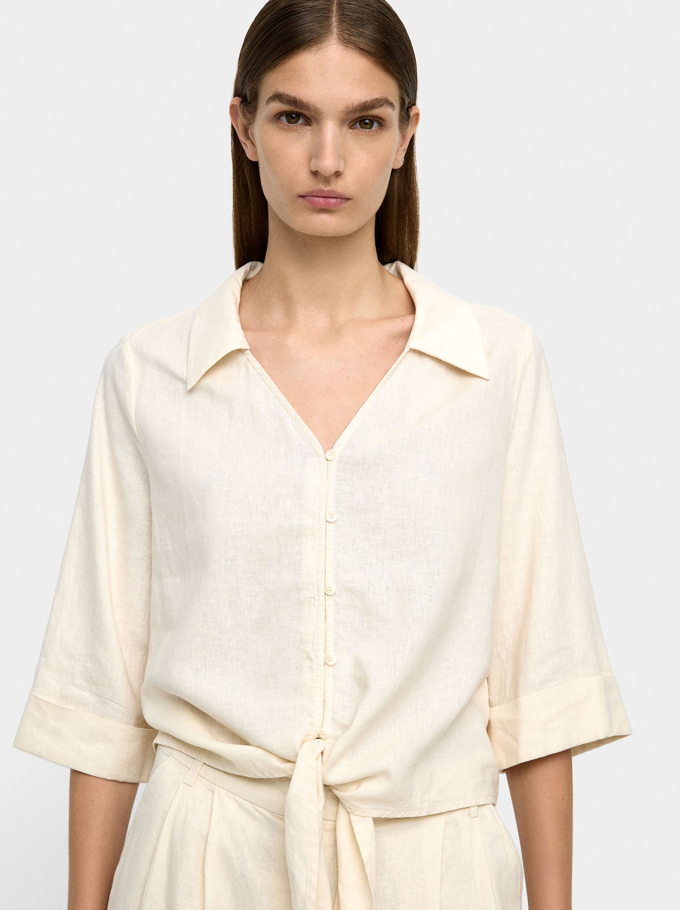 Camisa amb barreja de lli image number 1.0