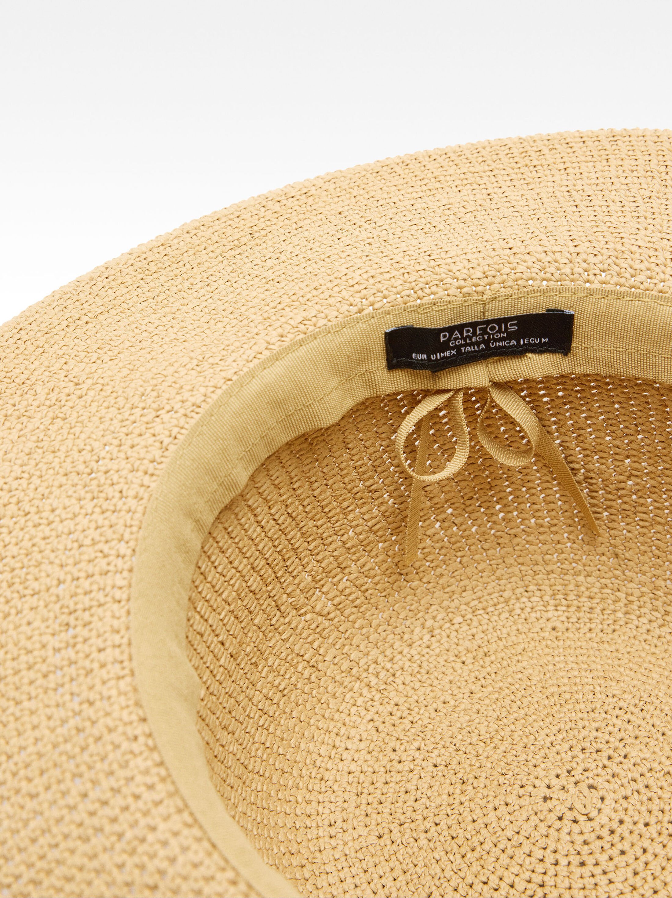 Raffia effect hat with tie straps image number 3.0