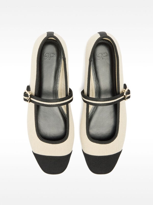 Ballet flats with bicolor fabric