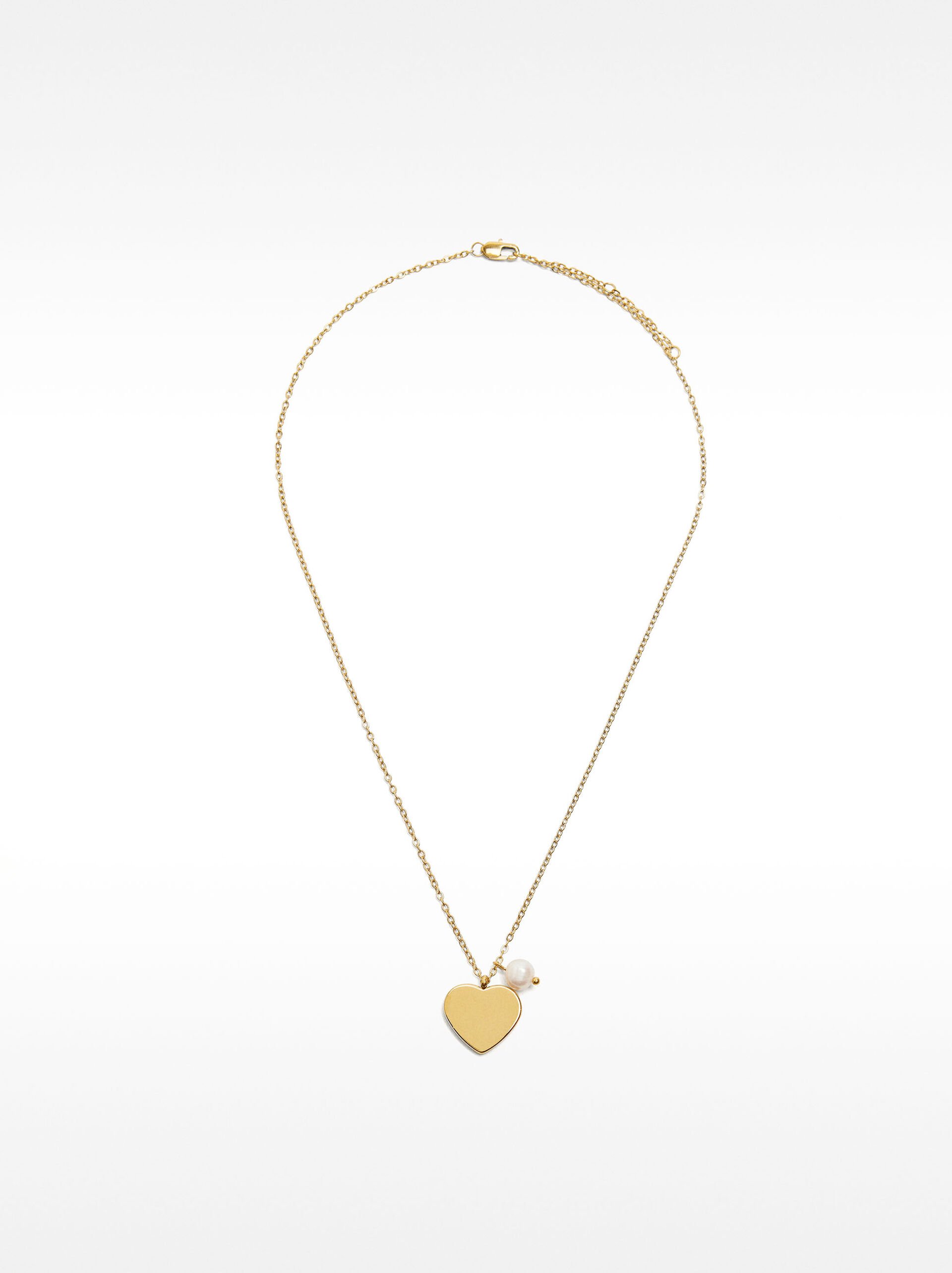 Collana con pendente a cuore personalizzabile - acciaio inossidabile image number 1.0