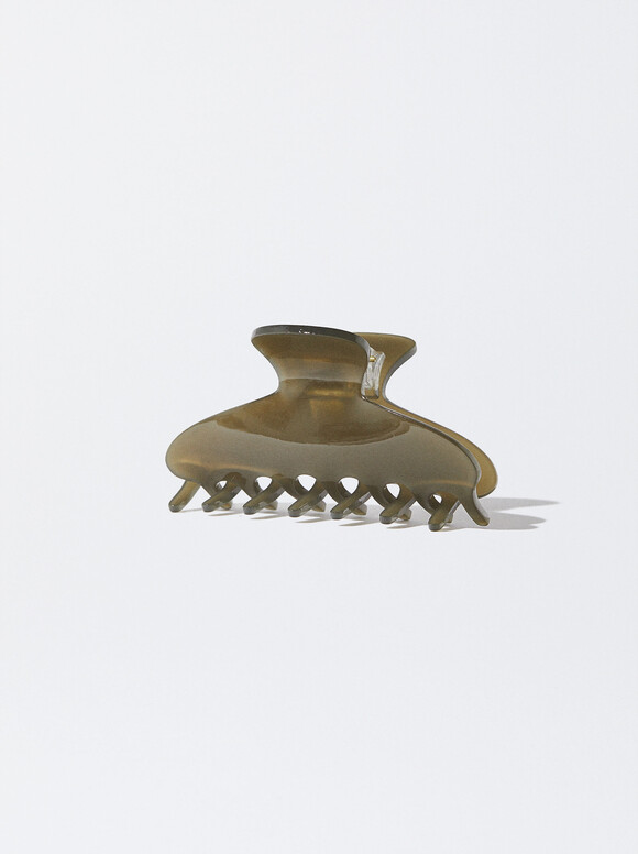 Resin Hair Claw, Khaki, hi-res