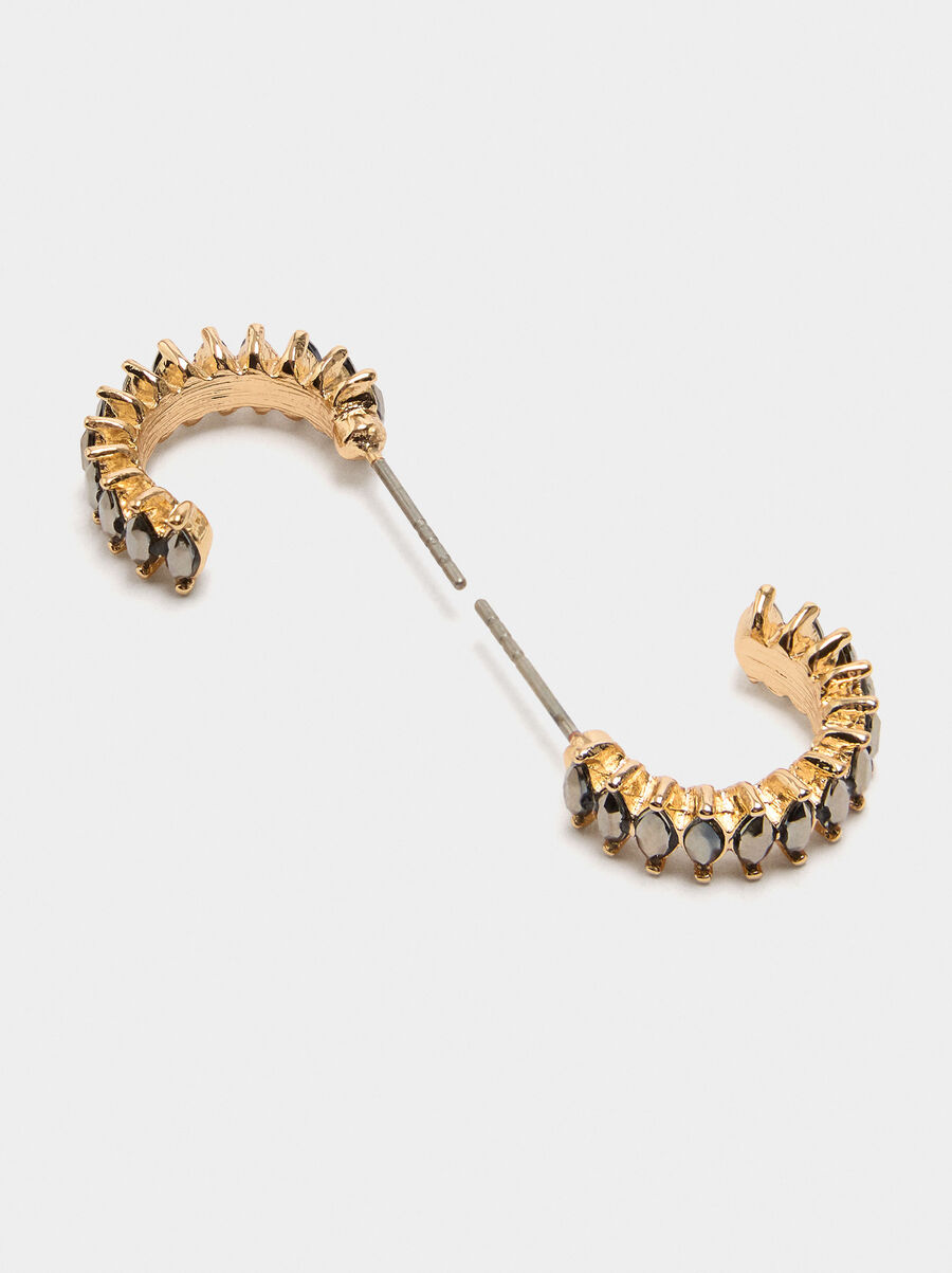 Hoop earrings with crystals