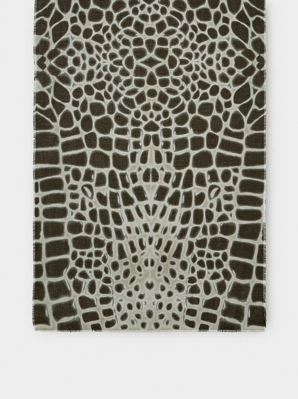 Printed scarf with wool blend