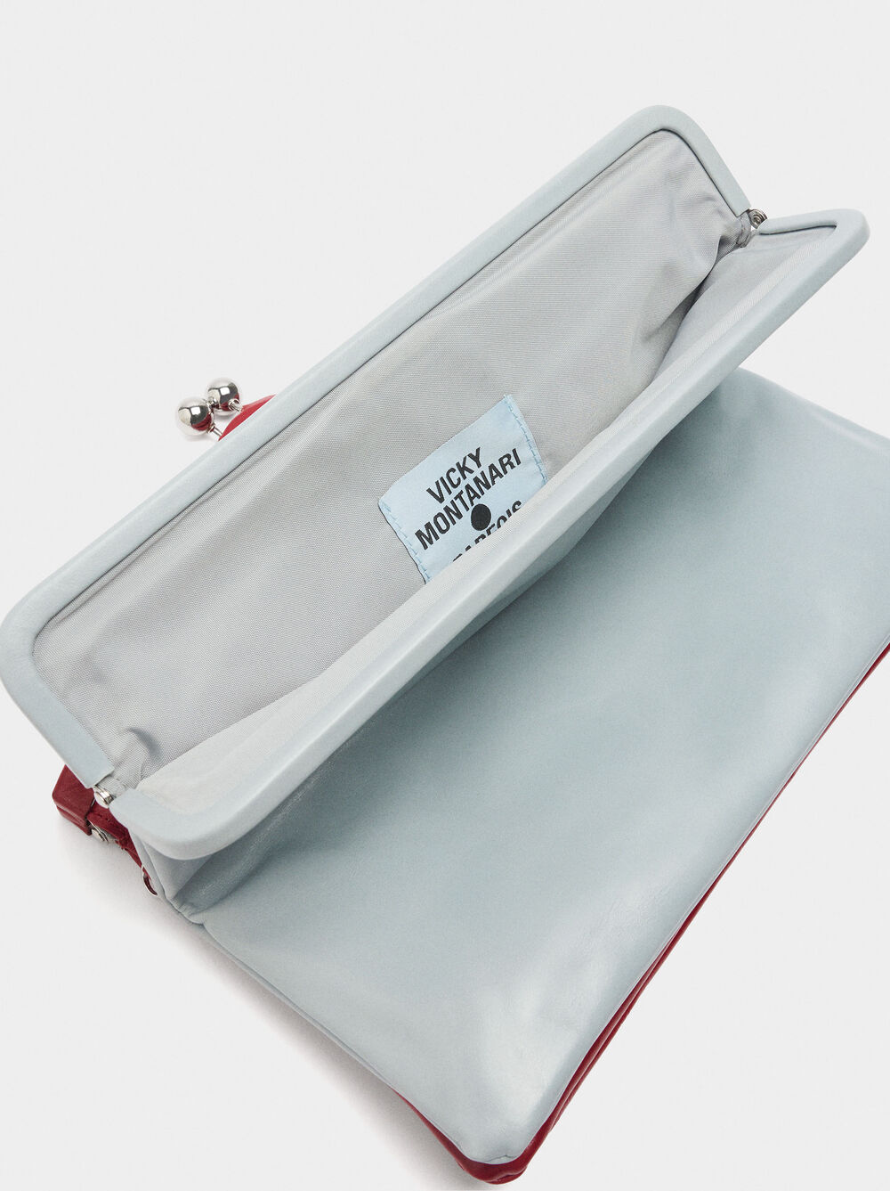 Double envelope bag in bicolour leather