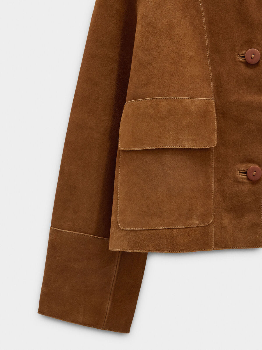 Leather jacket with pockets