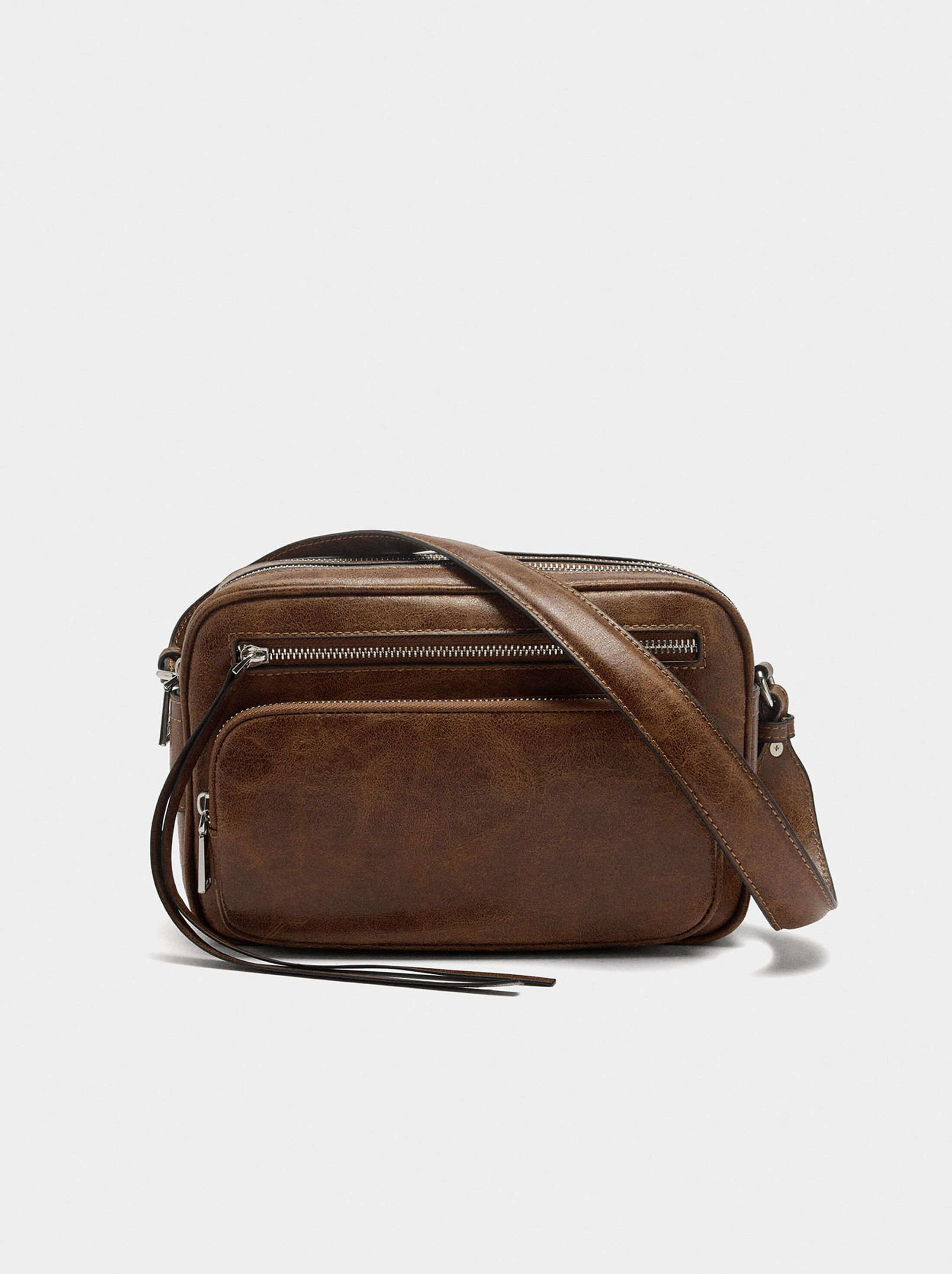 Crossbody bag with aged effect image number 4.0