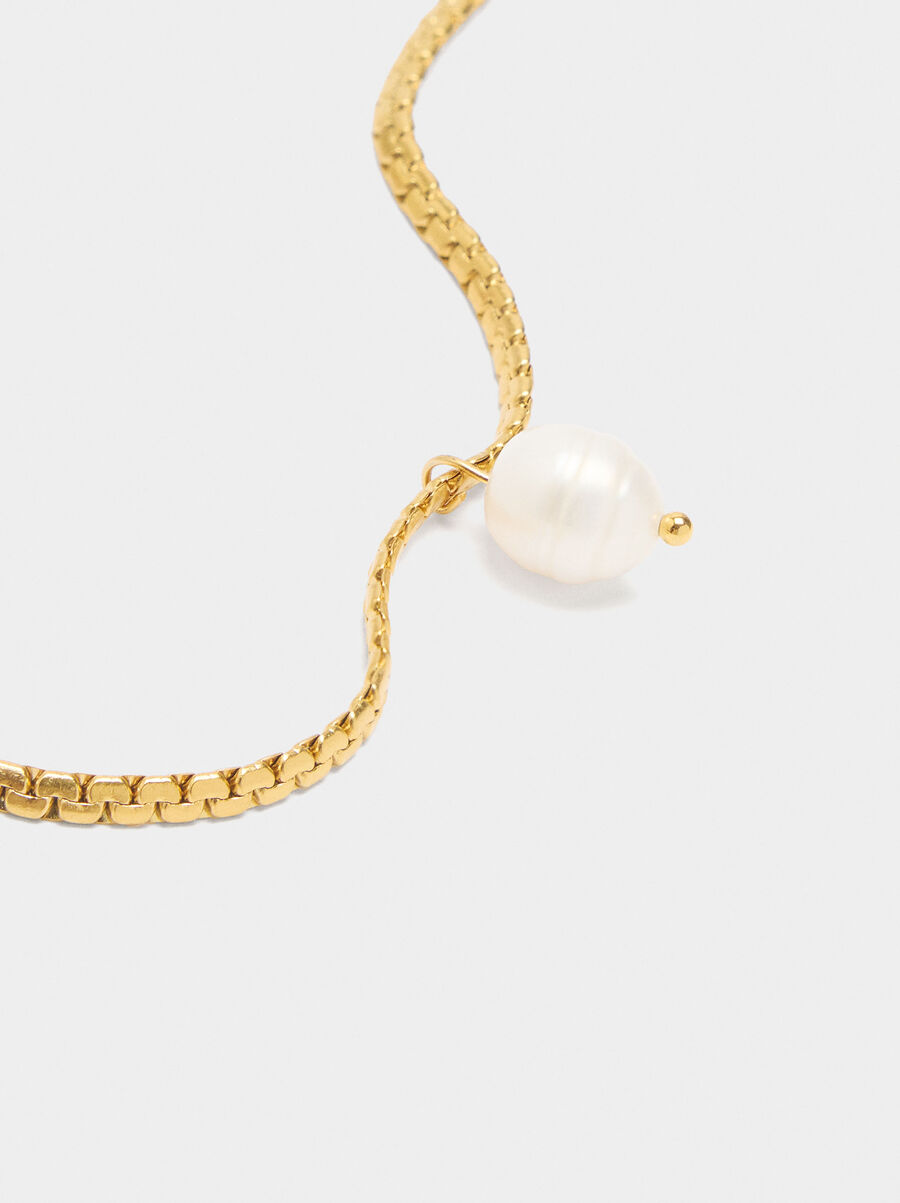 Bracelet with freshwater pearl – stainless steel