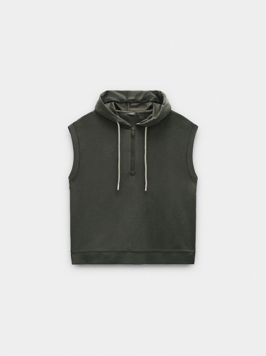 Sleeveless sweatshirt soft touch